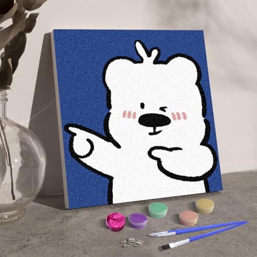 Malen Nach Zahlen Klein Vorgemischte Quarzsand-Farbe, 3d Sandbilder Basteln DIY Set, Einzigartiges Bastelset 15x15cm - Cartoon-Bär Malen Nach Zahlen Klein Vorgemischte Quarzsand-Farbe, 3d Sandbilder Basteln DIY Set, Einzigartiges Bastelset 15x15cm - Cartoon-Bär von Artnanas