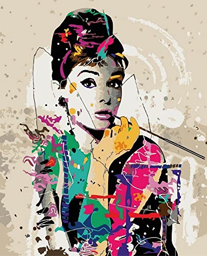 ARTNAPI Malen Nach Zahlen Erwachsene Kinder Kits MIT RAHMEN 40 * 50 cm (Audrey Hepburn) - DIY Ölgemälde auf Leinwand Geschenk - Sehr Lustig und Entspannend, Anti-Stress, Malen lernen von Artnapi