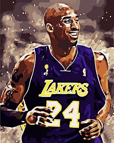 ARTNAPI Malen nach Zahlen Erwachsene mit Rahmen | DIY Handgemalt | Kobe Bryant Basketball | Kit für Anfänger und Erwachsene | Set inklusive Acrylfarben & Pinsel | 40x50cm Leinwand | Ideal als Geschenk von Artnapi