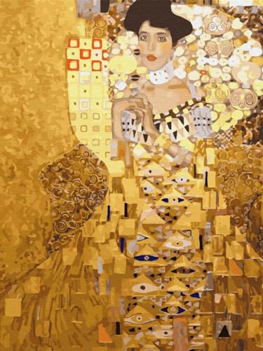 Artnapi Diamond Painting Set 5D DIY | Diamant Painting Bilder | Bildnis von Adele Bloch-Bauer und Gustav Klimt 30x40 | Diamanten Gemälde Malen nach Zahlen | Diamant Mosaik für Haus Decor von Artnapi