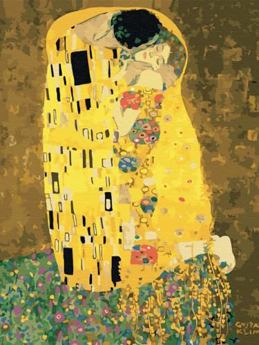 Artnapi Diamond Painting Set 5D DIY | Diamant Painting Bilder | Kuss (Gustav Klimt) 30x40 | Diamanten Gemälde Malen nach Zahlen | Diamant Mosaik für Haus Decor von Artnapi