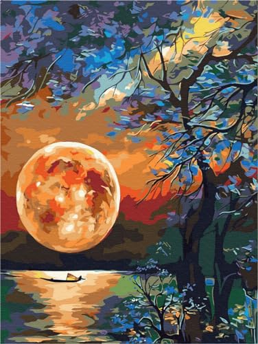Artnapi Diamond Painting Set 5D DIY | Diamant Painting Bilder | Mond am See 30x40 | Diamanten Gemälde Malen nach Zahlen | Diamant Mosaik für Haus Decor Artnapi Diamond Painting Set 5D DIY | Diamant Painting Bilder | Mond am See 30x40 | Diamanten Gemälde Malen nach Zahlen | Diamant Mosaik für Haus Decor von Artnapi
