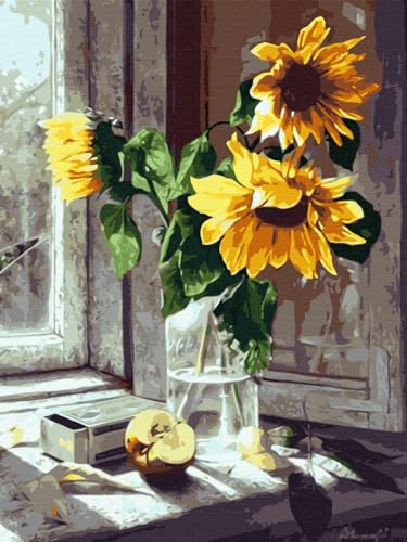 Artnapi Diamond Painting Set 5D DIY | Diamant Painting Bilder | Sonnenblume auf der Fensterbank 30x40 | Diamanten Gemälde Malen nach Zahlen | Diamant Mosaik für Haus Decor Artnapi Diamond Painting Set 5D DIY | Diamant Painting Bilder | Sonnenblume auf der Fensterbank 30x40 | Diamanten Gemälde Malen nach Zahlen | Diamant Mosaik für Haus Decor von Artnapi
