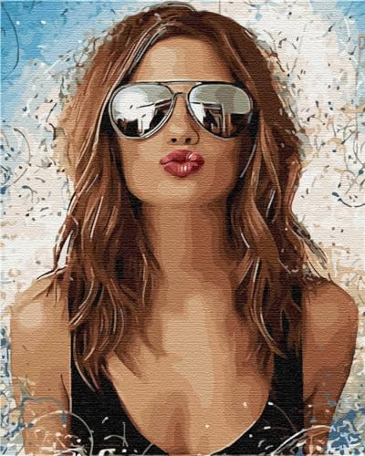 Artnapi Malen nach Zahlen Erwachsene mit Rahmen | DIY Handgemalt | Dame mit Brille | Kit für Anfänger und Erwachsene | Set inklusive Acrylfarben & Pinsel | 40x50cm Leinwand | Ideal als Geschenk Artnapi Malen nach Zahlen Erwachsene mit Rahmen | DIY Handgemalt | Dame mit Brille | Kit für Anfänger und Erwachsene | Set inklusive Acrylfarben & Pinsel | 40x50cm Leinwand | Ideal als Geschenk von Artnapi