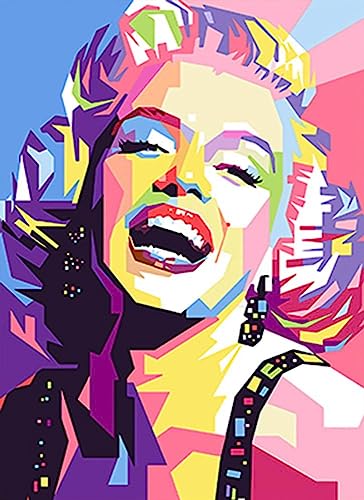 Artnapi Malen nach Zahlen Erwachsene mit Rahmen | DIY Handgemalt | Lächelnde Marilyn | Kit für Anfänger und Erwachsene | Set inklusive Acrylfarben & Pinsel | 40x50cm Leinwand | Ideal als Geschenk von Artnapi