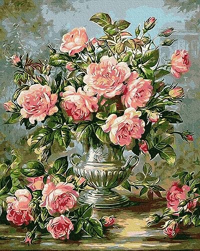 Artnapi Malen nach Zahlen Erwachsene ohne Rahmen | DIY Handgemalt | Blumenstrauß aus Rosen | Kit für Anfänger und Erwachsene | Set inklusive Acrylfarben & Pinsel | 40x50cm Leinwand Artnapi Malen nach Zahlen Erwachsene ohne Rahmen | DIY Handgemalt | Blumenstrauß aus Rosen | Kit für Anfänger und Erwachsene | Set inklusive Acrylfarben & Pinsel | 40x50cm Leinwand von Artnapi