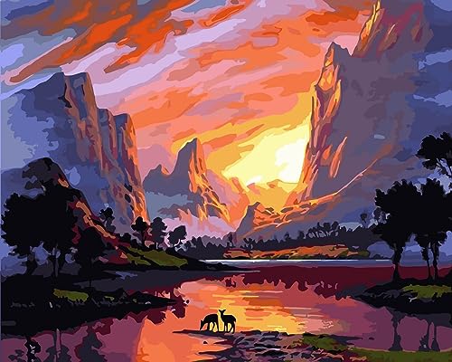 Artnapi Malen nach Zahlen Erwachsene ohne Rahmen | DIY Handgemalt | Sonnenaufgang in Savanne | Kit für Anfänger und Erwachsene | Set inklusive Acrylfarben & Pinsel | 40x50cm Leinwand Artnapi Malen nach Zahlen Erwachsene ohne Rahmen | DIY Handgemalt | Sonnenaufgang in Savanne | Kit für Anfänger und Erwachsene | Set inklusive Acrylfarben & Pinsel | 40x50cm Leinwand von Artnapi