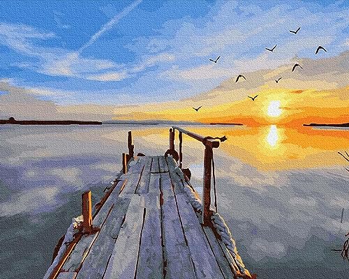 Artnapi Malen nach Zahlen Erwachsene ohne Rahmen | DIY Handgemalt | Sonnenuntergang an Lagune | Kit für Anfänger und Erwachsene | Set inklusive Acrylfarben & Pinsel | 40x50cm Leinwand Artnapi Malen nach Zahlen Erwachsene ohne Rahmen | DIY Handgemalt | Sonnenuntergang an Lagune | Kit für Anfänger und Erwachsene | Set inklusive Acrylfarben & Pinsel | 40x50cm Leinwand von Artnapi