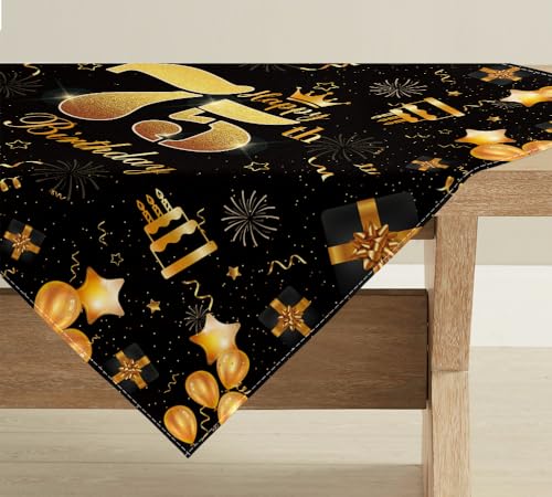 Artoid Mode 75 Geburtstag Schwarz Gold Happy 75th Birthday Tischwäsche, Küche Tisch Dekoration Drinnen Urlaub Party Dekor 85x85 cm Artoid Mode 75 Geburtstag Schwarz Gold Happy 75th Birthday Tischwäsche, Küche Tisch Dekoration Drinnen Urlaub Party Dekor 85x85 cm von Artoid Mode