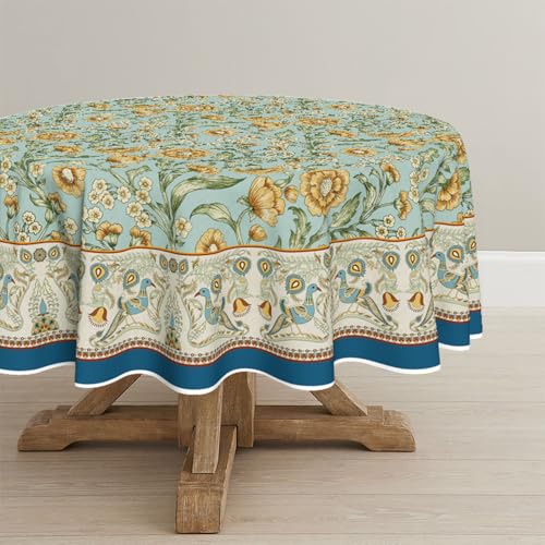 Artoid Mode Boho Vintage Pfauen Blumen Blätter Landhausstil Tischdecke Rund 140 cm, Fleckschutz Tischwäsche Küche Dekoration Party Dekor Artoid Mode Boho Vintage Pfauen Blumen Blätter Landhausstil Tischdecke Rund 140 cm, Fleckschutz Tischwäsche Küche Dekoration Party Dekor von Artoid Mode