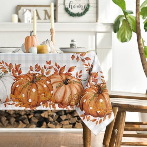 Artoid Mode Büffelkarierte Orange Kürbisse Eukalyptus Herbst Tischdecke 140x220 cm, Fall Fleckschutz Tischwäsche Küche Dekoration Urlaub Dekor Artoid Mode Büffelkarierte Orange Kürbisse Eukalyptus Herbst Tischdecke 140x220 cm, Fall Fleckschutz Tischwäsche Küche Dekoration Urlaub Dekor von Artoid Mode