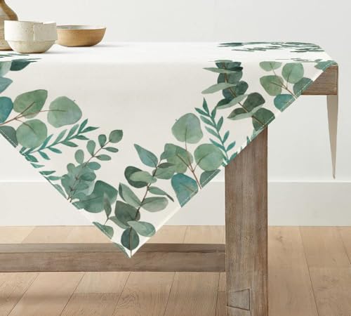 Artoid Mode Eukalyptus Sommer Tischwäsche, Frühling Saisonnal Küche Tisch Dekoration Drinnen Urlaub Party Dekor 100x100 cm von Artoid Mode