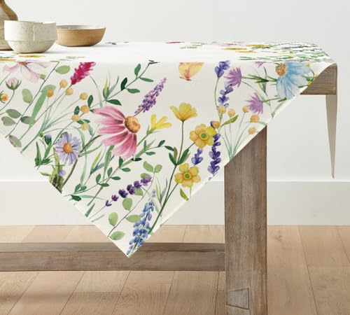 Artoid Mode Gänseblümchen Eukalyptus Lavendel Blumen Frühling Tischwäsche, Saisonnal Küche Tisch Dekoration Drinnen Urlaub Party Dekor 85x85 cm von Artoid Mode