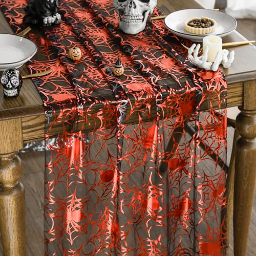Artoid Mode Gaze Tüll Schwarz Rot Spinnennetz Halloween Tischläufer 70x300 cm, Küche Tisch Dekoration Drinnen Urlaub Party Dekor Artoid Mode Gaze Tüll Schwarz Rot Spinnennetz Halloween Tischläufer 70x300 cm, Küche Tisch Dekoration Drinnen Urlaub Party Dekor von Artoid Mode