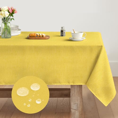 Artoid Mode Gelb Tischdecke 140x110 cm, Saisonnal Herbst Wasserabweisend Fleckschutz Tischwäsche Küche Dekoration Urlaub Party Dekor von Artoid Mode