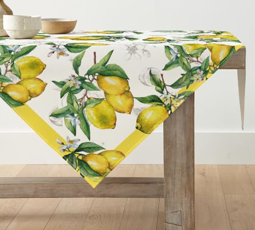 Artoid Mode Gelb Zitrone Sommer Tischwäsche, Saisonnal Küche Tisch Esstisch Dekoration Drinnen Urlaub Party Dekor 85x85 cm von Artoid Mode