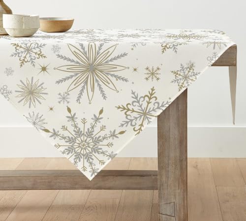 Artoid Mode Gold Schneeflocken Weihnachten Tischdecke, Saisonnal Tischwäsche Winter Küche Tisch Dekoration Drinnen Urlaub Party Dekor 85x85 cm Artoid Mode Gold Schneeflocken Weihnachten Tischdecke, Saisonnal Tischwäsche Winter Küche Tisch Dekoration Drinnen Urlaub Party Dekor 85x85 cm von Artoid Mode