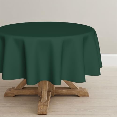 Artoid Mode Grün Fleckschutz Leinenoptik Tischdecke Rund 140 cm, Leinendecke Tischtuch Abwaschbar Tischwäsche Küche Garten Urlaub Party Dekor von Artoid Mode