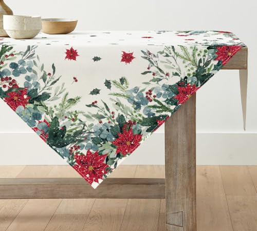 Artoid Mode Holly Poinsettie Blumen Weihnachten Tischdecke, Saisonnal Tischwäsche Winter Küche Tisch Dekoration Drinnen Urlaub Party Dekor 85x85 cm Artoid Mode Holly Poinsettie Blumen Weihnachten Tischdecke, Saisonnal Tischwäsche Winter Küche Tisch Dekoration Drinnen Urlaub Party Dekor 85x85 cm von Artoid Mode