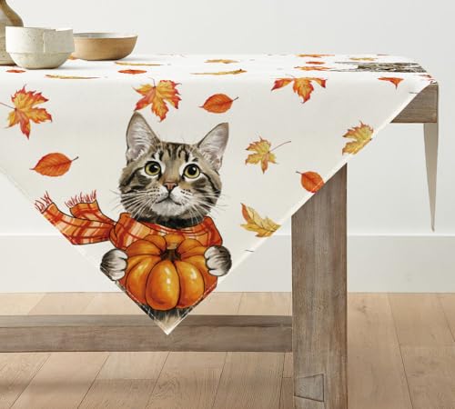 Artoid Mode Katze Ahornblätter Schal Kürbis Herbst Tischdecke, Saisonnal Tischwäsche Küche Tisch Dekoration Drinnen Urlaub Party Dekor 85x85 cm Artoid Mode Katze Ahornblätter Schal Kürbis Herbst Tischdecke, Saisonnal Tischwäsche Küche Tisch Dekoration Drinnen Urlaub Party Dekor 85x85 cm von Artoid Mode