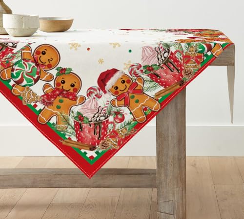Artoid Mode Kekse Lebkuchenmann Zucker Weihnachten Tischdecke, Tischwäsche Winter Küche Tisch Dekoration Drinnen Urlaub Party Dekor 85x85 cm Artoid Mode Kekse Lebkuchenmann Zucker Weihnachten Tischdecke, Tischwäsche Winter Küche Tisch Dekoration Drinnen Urlaub Party Dekor 85x85 cm von Artoid Mode