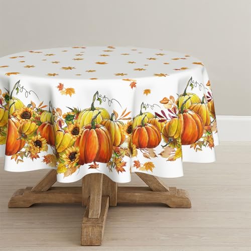 Artoid Mode Kürbisse Ahornblätter Sonnenblumen Herbst Tischdecke Rund 140 cm, Fall Fleckschutz Tischwäsche Küche Dekoration Urlaub Party Dekor Artoid Mode Kürbisse Ahornblätter Sonnenblumen Herbst Tischdecke Rund 140 cm, Fall Fleckschutz Tischwäsche Küche Dekoration Urlaub Party Dekor von Artoid Mode