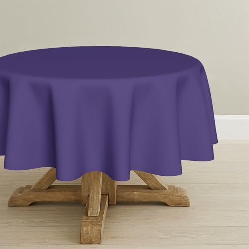 Artoid Mode Lila Fleckschutz Leinenoptik Tischdecke Rund 140 cm, Leinendecke Tischtuch Abwaschbar Tischwäsche Küche Garten Urlaub Party Dekor von Artoid Mode