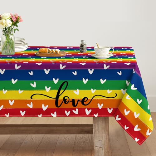 Artoid Mode Regenbogen Love Lieb LGBT LGBTQ Tischdecke 140x110 cm, Saisonnal Fleckschutz Tischwäsche Küche Dekoration Party Dekor Artoid Mode Regenbogen Love Lieb LGBT LGBTQ Tischdecke 140x110 cm, Saisonnal Fleckschutz Tischwäsche Küche Dekoration Party Dekor von Artoid Mode