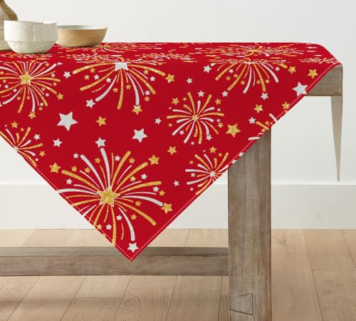Artoid Mode Rot Feuerwerkskörper Neujahr 2025 Tischdecke, Winter Tischwäsche Küche Tisch Dekoration Drinnen Urlaub Party Dekor 85x85 cm Artoid Mode Rot Feuerwerkskörper Neujahr 2025 Tischdecke, Winter Tischwäsche Küche Tisch Dekoration Drinnen Urlaub Party Dekor 85x85 cm von Artoid Mode