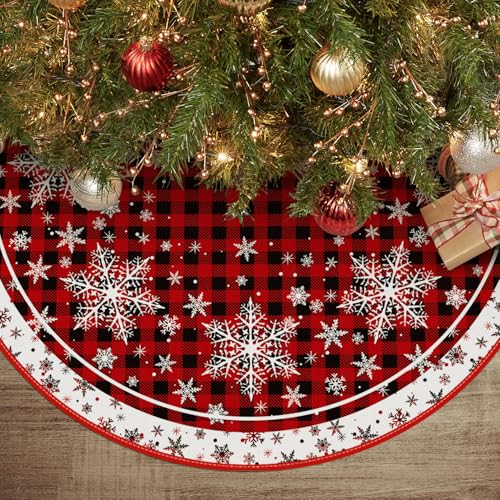 Artoid Mode Rot Schwarz Büffelkaro Schneeflocken Weihnachten 36zoll/91cm Weihnachtsbaum Rock, Schnee Tannenbaum Christbaumdecke für Urlaub Party Deko Artoid Mode Rot Schwarz Büffelkaro Schneeflocken Weihnachten 36zoll/91cm Weihnachtsbaum Rock, Schnee Tannenbaum Christbaumdecke für Urlaub Party Deko von Artoid Mode