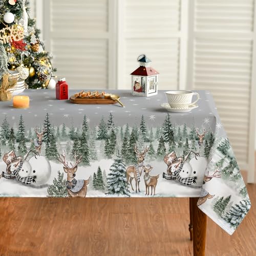 Artoid Mode Schneeflocken Bäume Schneemann Rentier Weihnachten Tischdecke 140x110 cm, Winter Fleckschutz Tischwäsche Küche Dekoration Party Dekor Artoid Mode Schneeflocken Bäume Schneemann Rentier Weihnachten Tischdecke 140x110 cm, Winter Fleckschutz Tischwäsche Küche Dekoration Party Dekor von Artoid Mode