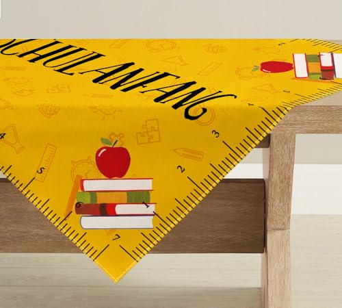 Artoid Mode Schulanfang Apfel Schulkind Einschulung Tischwäsche, Saisonaler Küche Tisch Dekoration Drinnen Urlaub Party Dekor 85x85 cm von Artoid Mode