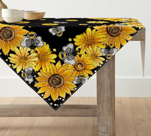 Artoid Mode Schwarz Sonnenblumen Bienen Frühling Tischwäsche, Saisonnal Sommer Küche Tisch Dekoration Drinnen Urlaub Party Dekor 85x85 cm Artoid Mode Schwarz Sonnenblumen Bienen Frühling Tischwäsche, Saisonnal Sommer Küche Tisch Dekoration Drinnen Urlaub Party Dekor 85x85 cm von Artoid Mode