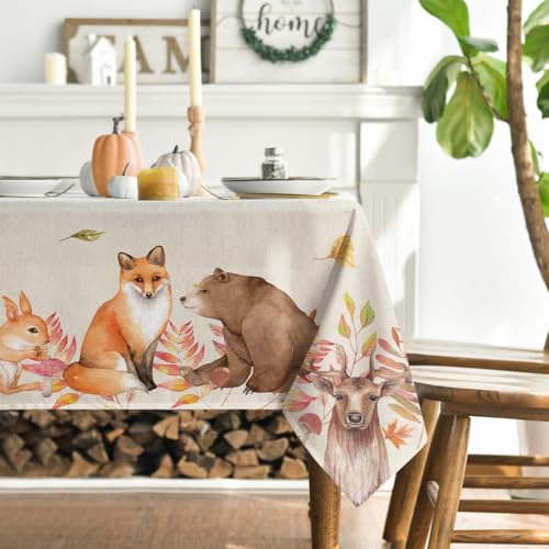 Artoid Mode Sikahirsch Eichhörnchen Fuchs Tiere Blätter Herbst Tischdecke 140x110 cm, Saisonnal Fleckschutz Tischwäsche Küche Dekoration Party Dekor Artoid Mode Sikahirsch Eichhörnchen Fuchs Tiere Blätter Herbst Tischdecke 140x110 cm, Saisonnal Fleckschutz Tischwäsche Küche Dekoration Party Dekor von Artoid Mode