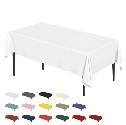 Artoid Mode Weiß Fleckschutz Leinenoptik Tischdecke Eckig 140x110 cm, Leinendecke Tischtuch Abwaschbar Tischwäsche Küche Garten Urlaub Party Dekor von Artoid Mode