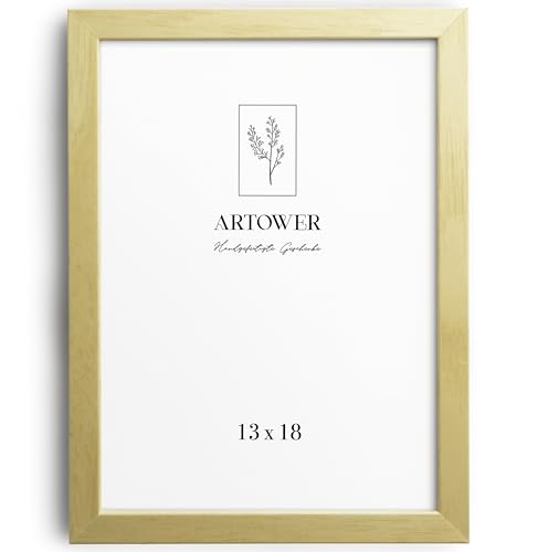 Artower® Bilderrahmen für 13 x 18 cm Natur Hell Holz Dünner Rahmen | Posterrahmen Klein Collage | Picture Frame Light Wood 13x18cm | Holzrahmen Holz-Bilderrahmen | Holzbilderrahmen Poster Echtholz von Artower