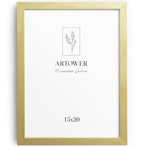 Artower® Bilderrahmen für 15 x 20 cm Natur Hell Holz Dünner Rahmen | Posterrahmen Klein Collage | Picture Frame Light Wood 15x20cm | Holzrahmen Holz-Bilderrahmen | Holzbilderrahmen Poster Echtholz von Artower