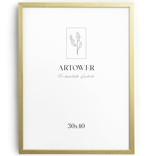 Artower® Bilderrahmen für 30 x 40 cm Natur Hell Holz Dünner Rahmen | Posterrahmen Groß Collage | Picture Frame Light Wood 30x40cm | Holzrahmen Holz-Bilderrahmen | Holzbilderrahmen Poster Echtholz von Artower