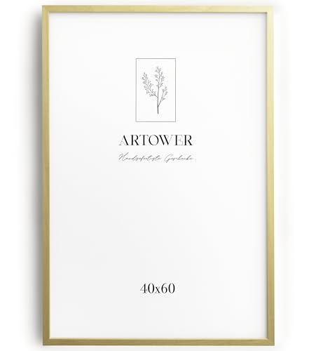 Artower® Bilderrahmen für 40 x 60 cm Natur Hell Holz Dünner Rahmen | Posterrahmen Groß Collage | Picture Frame Light Wood 40x60cm | Holzrahmen Holz-Bilderrahmen | Holzbilderrahmen Poster Echtholz von Artower