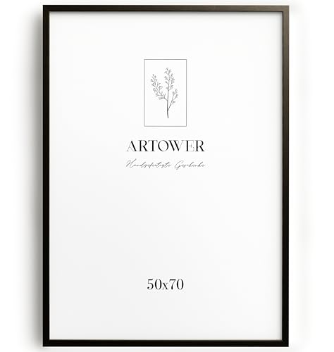 Artower® Bilderrahmen für 50 x 70 cm Braun Holz Dünner Rahmen | Posterrahmen Groß Collage | Picture Frame Brown Wood 50x70cm | Holzrahmen Holz-Bilderrahmen | Holzbilderrahmen Poster Echtholz von Artower