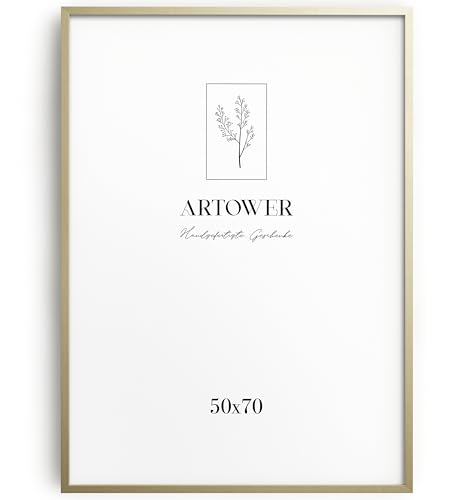 Artower® Bilderrahmen für 50 x 70 cm Natur Hell Holz Dünner Rahmen | Posterrahmen Groß Collage | Picture Frame Light Wood 50x70cm | Holzrahmen Holz-Bilderrahmen | Holzbilderrahmen Poster Echtholz von Artower