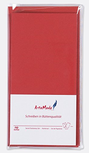 ARTOZ Set DIN LANG Farbe: Rot 10x Klappkarten und 10x Briefumschläge aus der Serie 1001 vereint im Set ArtoModo Format: 220 x 210 mm von ARTOZ