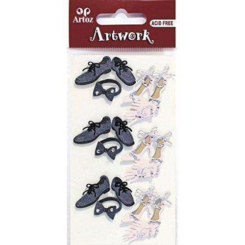 Artoz Artwork 3D Motiv-Sticker 185560-40,"Hochzeit Schuhe, Schuhe & Fliege für den Bräutigam, Handschuhe & Pumps für die Braut, teilweise mit Strass-Steinchen verziert Artoz Artwork 3D Motiv-Sticker 185560-40,"Hochzeit Schuhe, Schuhe & Fliege für den Bräutigam, Handschuhe & Pumps für die Braut, teilweise mit Strass-Steinchen verziert von Artoz Artwork