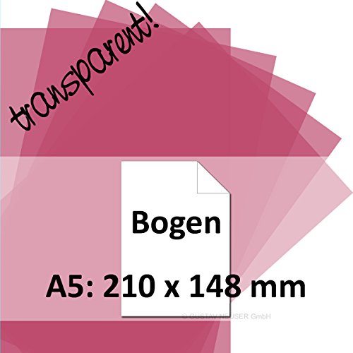 50x Artoz Perga Pastell - DIN A5 Bogen 100 g/m² - kirschrot - transparentes Papier - geliefert in Original Artoz PURE Box von Artoz Perga pastell