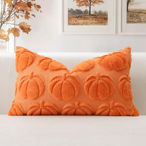 Artscope 1er Set Wolle Kürbis Kissenbezug Weicher Plüsch Kurzer Wollsamt Dekokissenbezüge Herbst Kissenhülle Sofakissen Herbstdeko für Sofa Schlafzimmer Halloween Orange, 30x50cm Artscope 1er Set Wolle Kürbis Kissenbezug Weicher Plüsch Kurzer Wollsamt Dekokissenbezüge Herbst Kissenhülle Sofakissen Herbstdeko für Sofa Schlafzimmer Halloween Orange, 30x50cm von Artscope