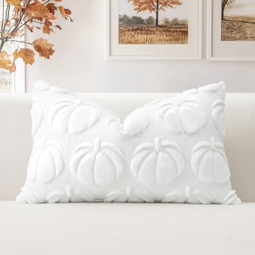 Artscope 1er Set Wolle Kürbis Kissenbezug Weicher Plüsch Kurzer Wollsamt Dekokissenbezüge Herbst Kissenhülle Sofakissen Herbstdeko für Sofa Schlafzimmer Halloween Weiß, 30x50cm Artscope 1er Set Wolle Kürbis Kissenbezug Weicher Plüsch Kurzer Wollsamt Dekokissenbezüge Herbst Kissenhülle Sofakissen Herbstdeko für Sofa Schlafzimmer Halloween Weiß, 30x50cm von Artscope