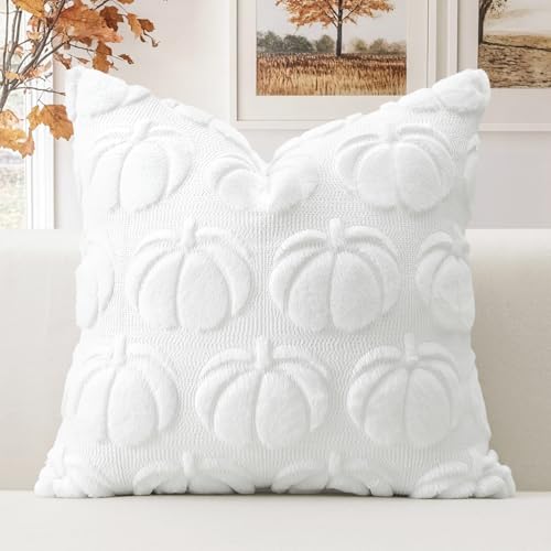 Artscope 1er Set Wolle Kürbis Kissenbezug Weicher Plüsch Kurzer Wollsamt Dekokissenbezüge Herbst Kissenhülle Sofakissen Herbstdeko für Sofa Schlafzimmer Halloween Weiß, 45x45cm Artscope 1er Set Wolle Kürbis Kissenbezug Weicher Plüsch Kurzer Wollsamt Dekokissenbezüge Herbst Kissenhülle Sofakissen Herbstdeko für Sofa Schlafzimmer Halloween Weiß, 45x45cm von Artscope