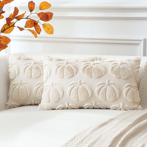 Artscope 2er Set Wolle Kürbis Kissenbezüge Weicher Plüsch Kurzer Wollsamt Dekokissenbezüge Herbst Kissenhülle Sofakissen Herbstdeko für Sofa Schlafzimmer Halloween Creme Beige, 40x60cm Artscope 2er Set Wolle Kürbis Kissenbezüge Weicher Plüsch Kurzer Wollsamt Dekokissenbezüge Herbst Kissenhülle Sofakissen Herbstdeko für Sofa Schlafzimmer Halloween Creme Beige, 40x60cm von Artscope