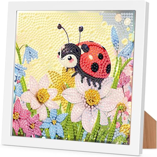 Arttoplus Diamond Painting Kinder Junge Mädchen mit Rahmen Insekt,Diamond Painting Kinder ab 4 5 6 8 10 Jahre,Insekt 5D Diamant Painting Bilder zur Geschenk und Heimdekoration (15x15 cm) von Arttoplus