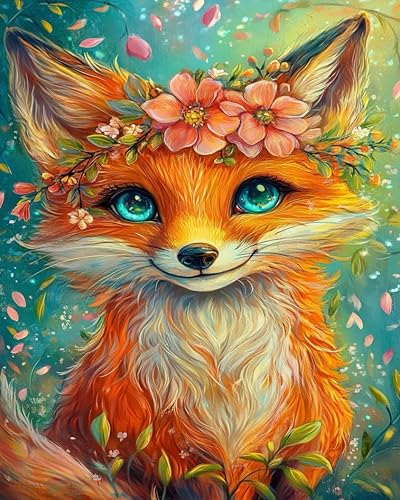 Arttoplus Fuchs Malen Nach Zahlen Kinder ab 5 6 7 8 9 10 Jahre Mädchen-Malen Nach Zahlen ab 6 7 8 9 Jahre Mädchen,Diy Acrylfarben Paint by Numbers Kids Tiere für Home Décor(40x50cm) von Arttoplus